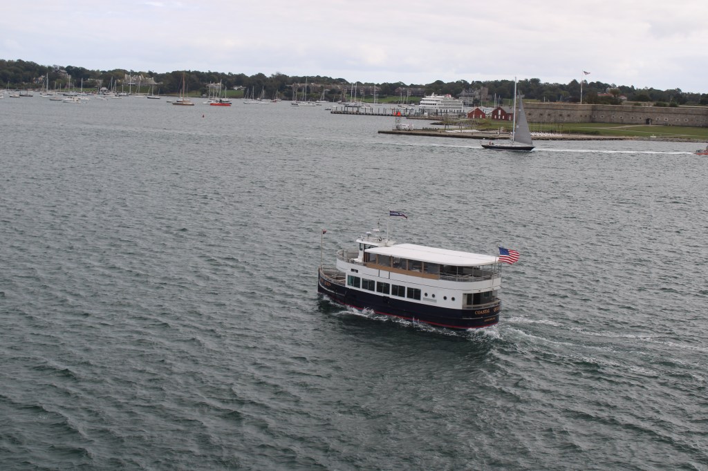 A tender takes the passengers to shore when the water isn't deep enough to dock.